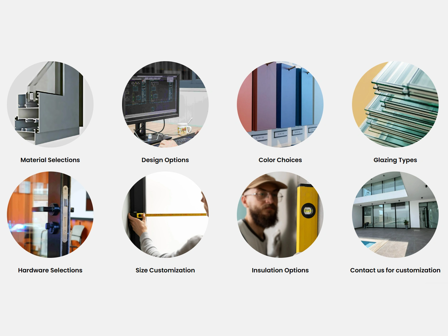 Aluminum door and window customization options