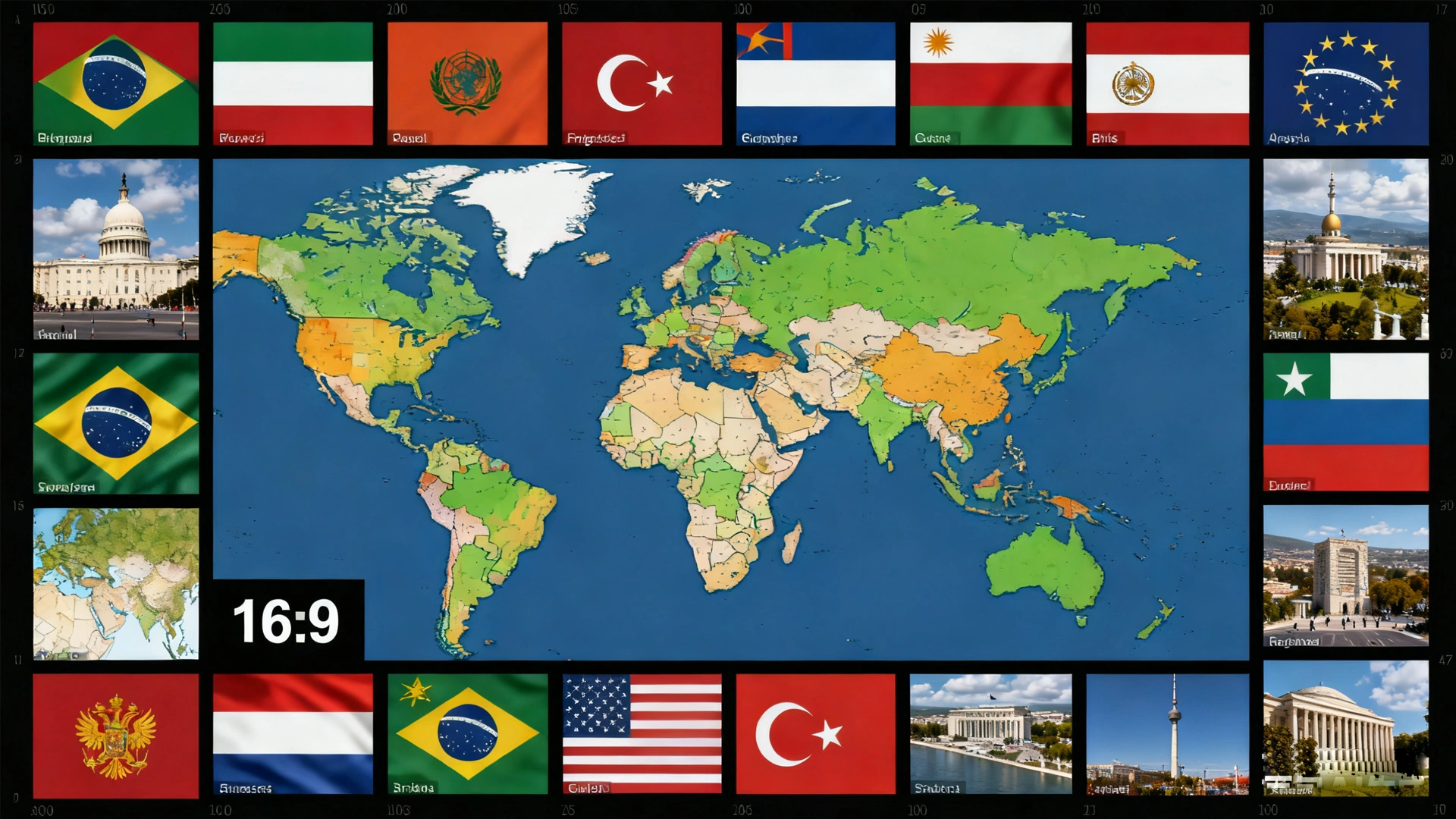 Images from multiple countries and regions