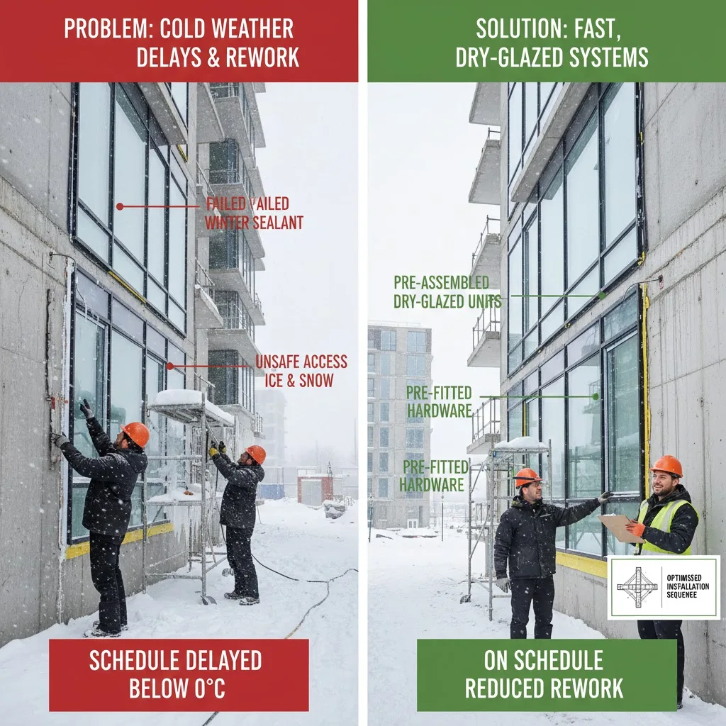 Pre-assembly design and rapid winter installation